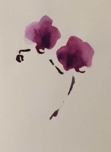 Orkide2, akvarel serie 2/9